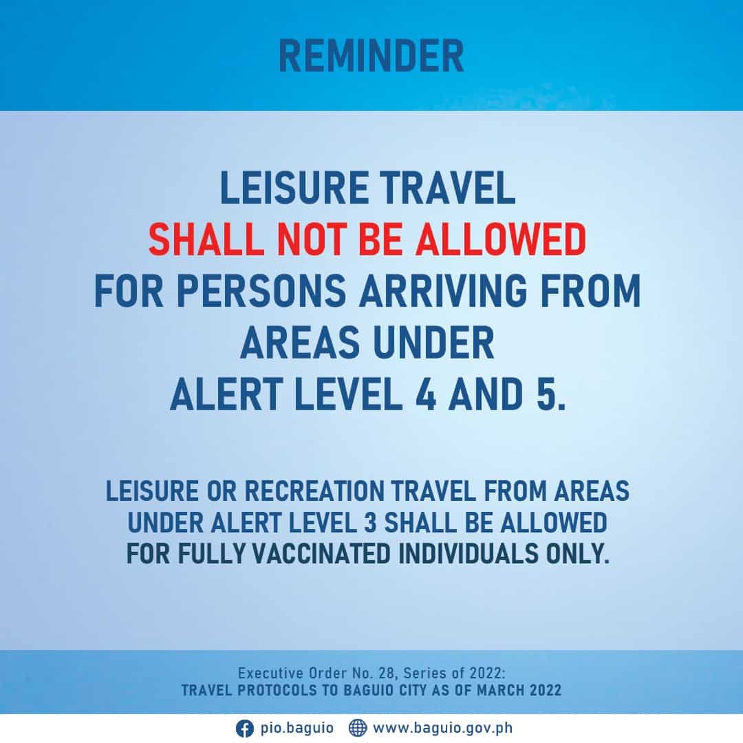 Baguio Alert Level 3 4 5 Restrictions