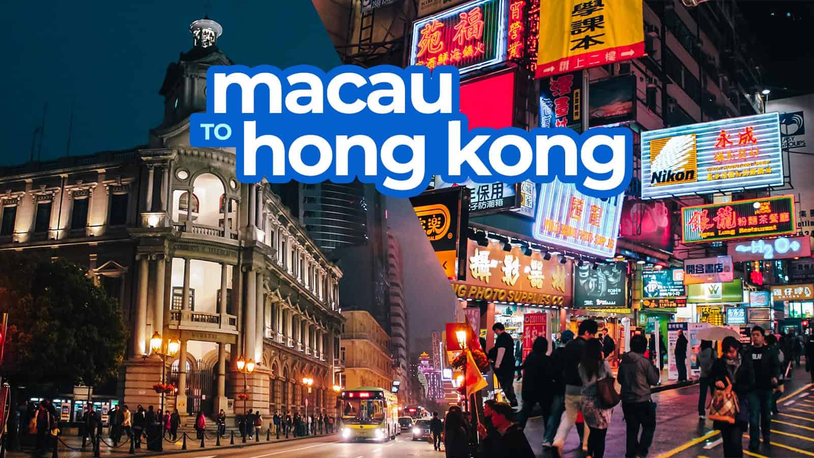 MACAU TO HONG KONG BY FERRY or BUS (via Sea Bridge)