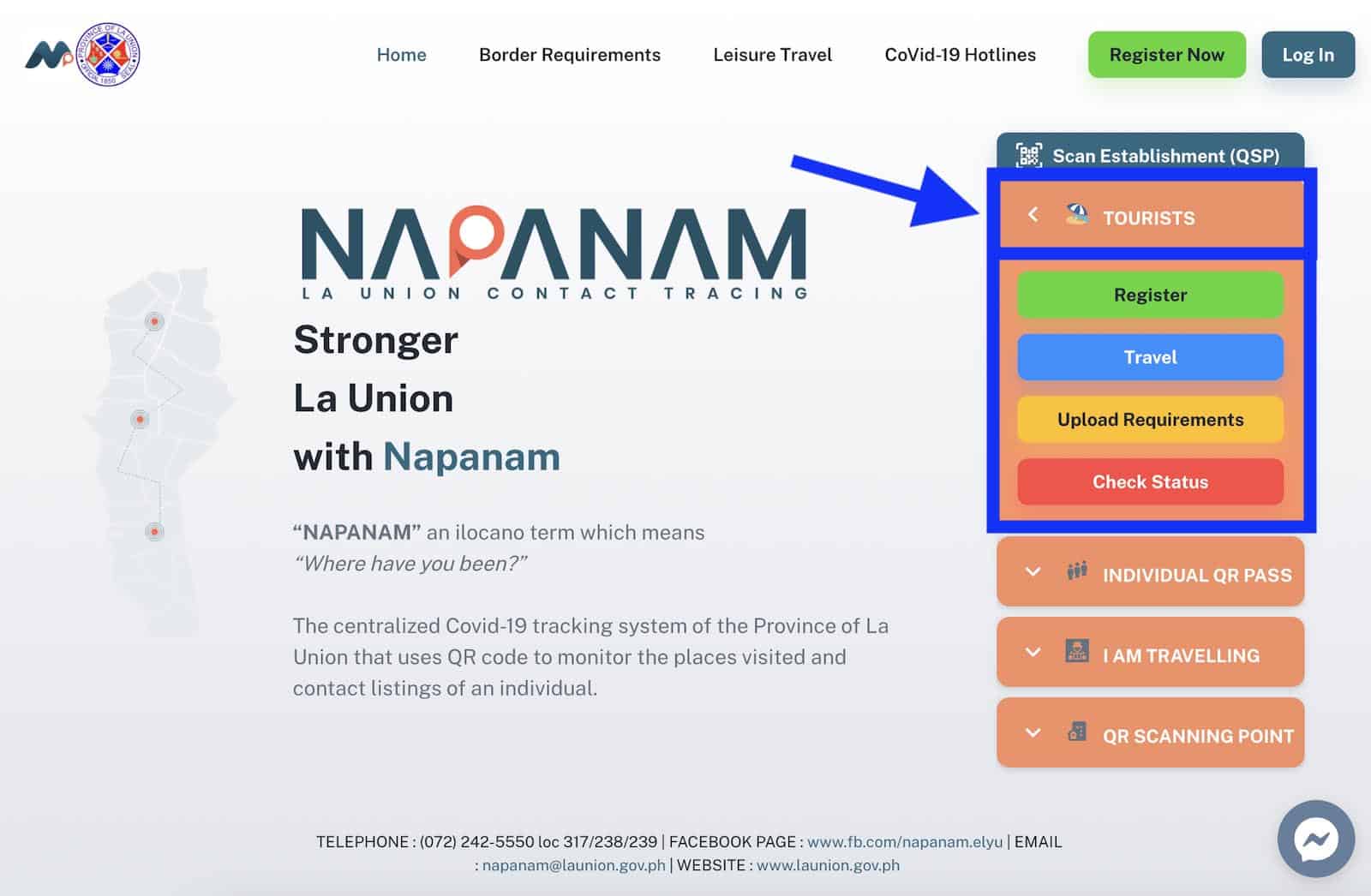 NAPANAM QR Code Website