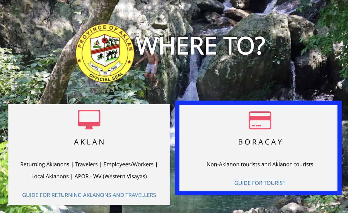 Tourist Boracay Website Homepage